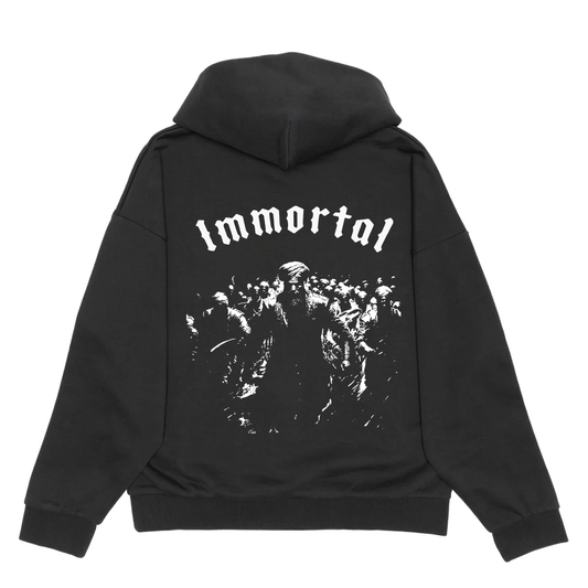 THE IMMORTAL ARMY PREMIUM HEAVYWEIGHT HOODIE - OFF BLACK